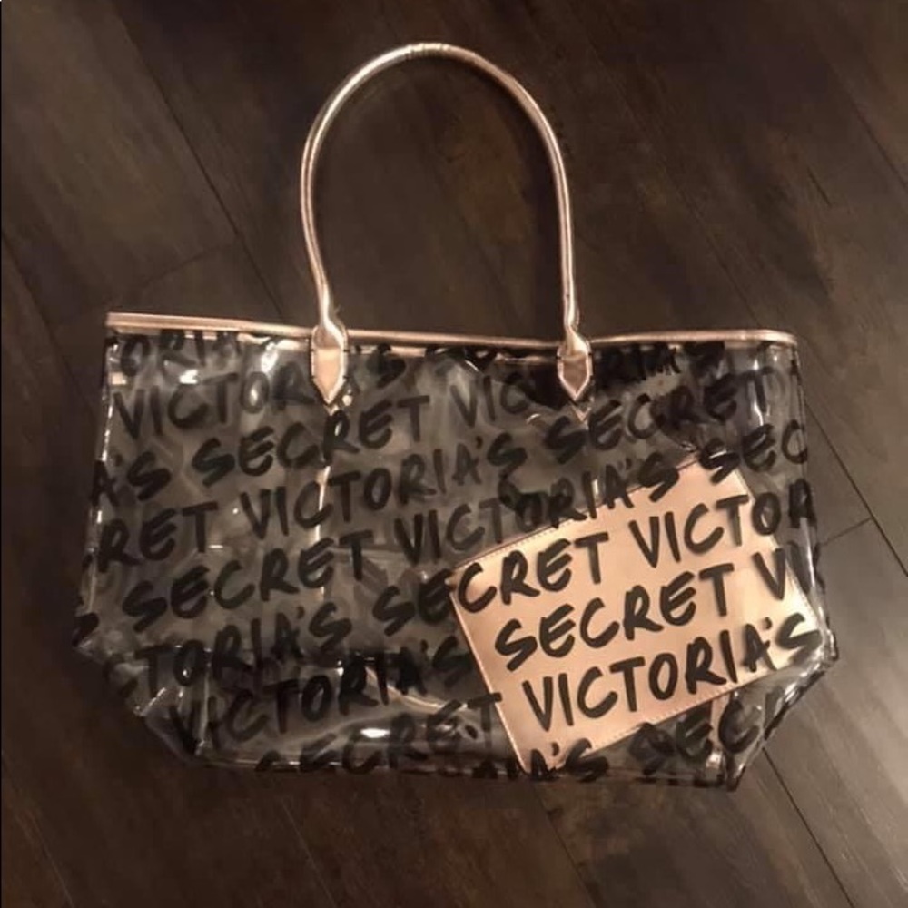 Clear tote with matching wristlet